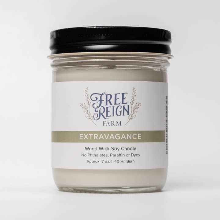 Free Reign Farm - Wholesale Jar/Filled Candle - NEW 7oz Wood Wick Soy Candles9