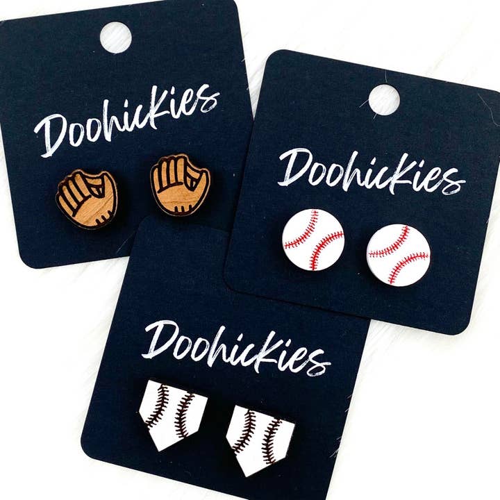 Baseball Gear Studs -Sports Earrings for wholesale by Doohickies