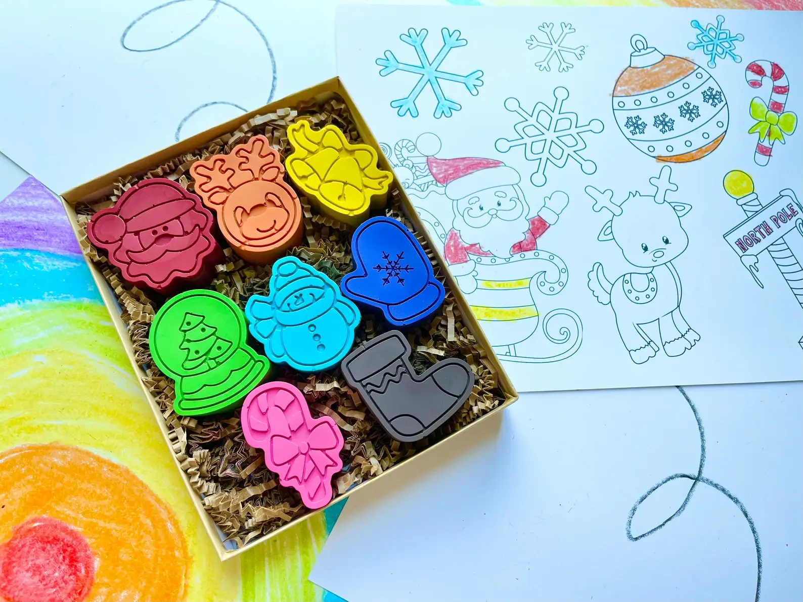 KagesKrayons - Vente Crayon – enfant et bébé - Coffret cadeau de luxe avec crayons de Noël3
