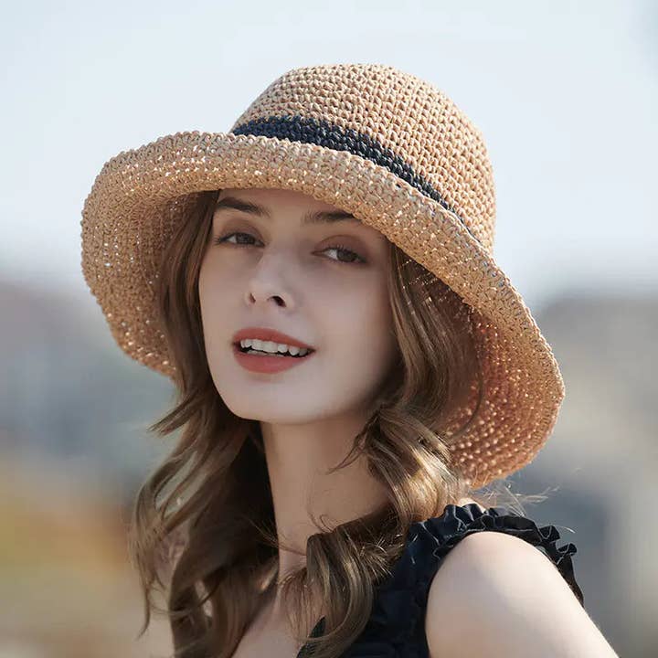 Sunday Boardwalk - Straw Crochet w/trim for wholesale by The Pathz - Hats, Bags & Lifestyle