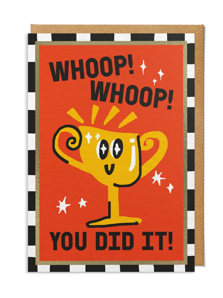 Congratulations Card — "You Did It!" Smiling Trophy for wholesale by SANDERS DE ROEPER