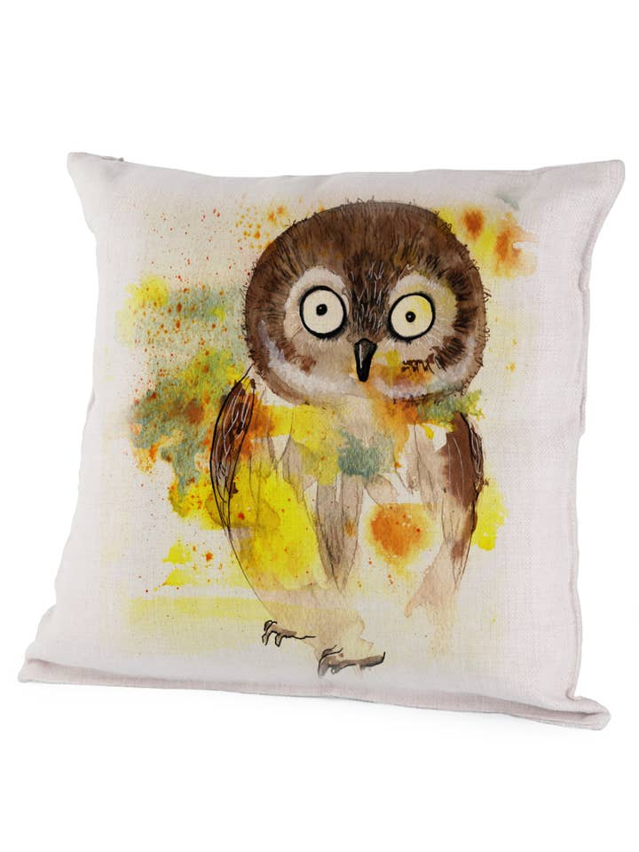 Pillow Cover (Canvas) 16x16" - Owl - Machine Washable for wholesale by Oladesign