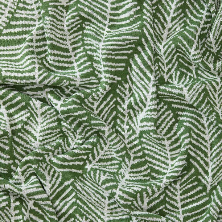 In2Green - Wholesale Throw Blanket - Cotton Sustainable Knit Throw Blanket - Leaf Melody by Elodie Blanchard1