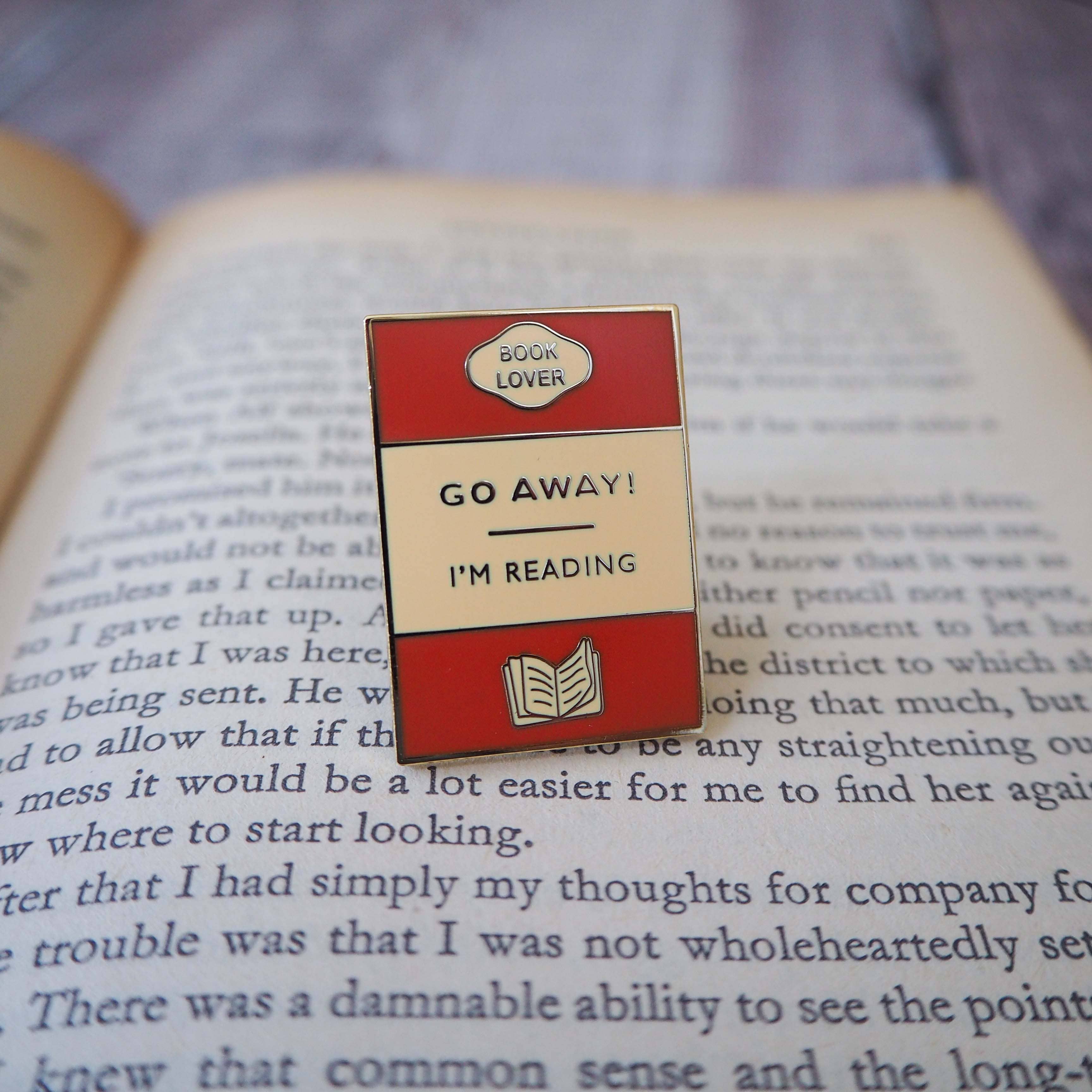 LiteraryEmporium - Wholesale Lapel Pin/Button - 'Go Away I'm Reading' Book Lover Enamel Pin Badge5