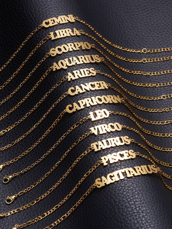 CWAJE05782_ZODIAC BRACELET WITH LOBSTER CLASP for wholesale by NINEXIS