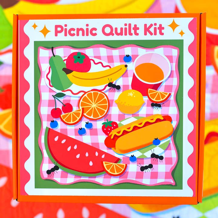 Picnic Whole Cloth Quilt Kit – Beginner Sewing Kit for wholesale by With Love by Kristy