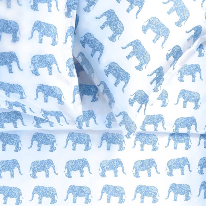 Mélange Home - Wholesale Duvet Cover - Elephants Printed Cotton Duvet Cover Set10