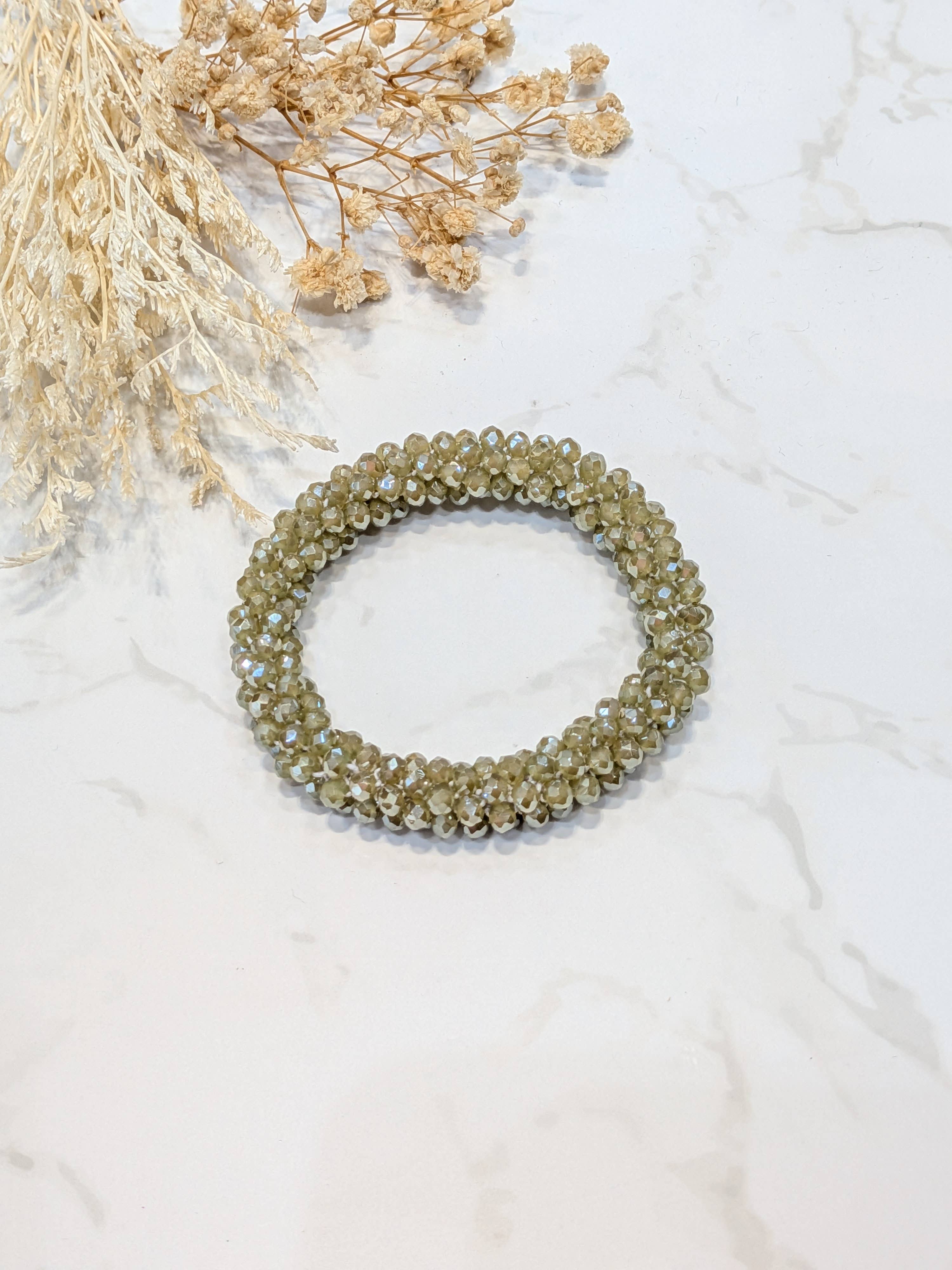 LOLO & YAYA - Vendita all'ingrosso Bracciali a catena e a maglie - Bracciale effetto cristallo tono verde6