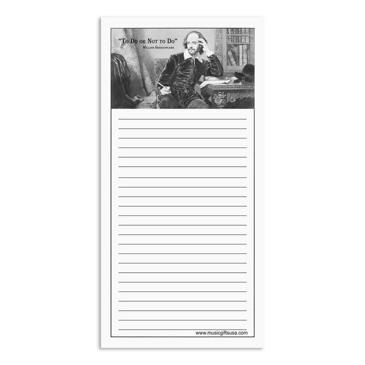 Shakespeare "To Do or Not to Do" 2 Note Pad for wholesale by The Music Gifts Company