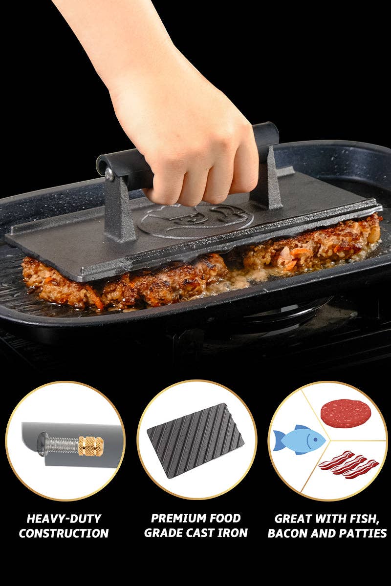 Gourmet Easy - Wholesale Kitchen Tool/Gadget - Cast Iron Grill Press1