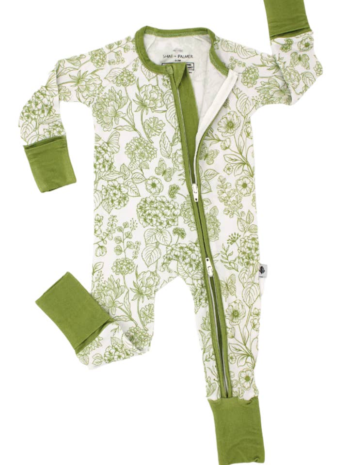 Shae & Palmer - Wholesale Bodysuit (Non-Footed) - Baby - Botanical - Moss Green – Baby Romper5