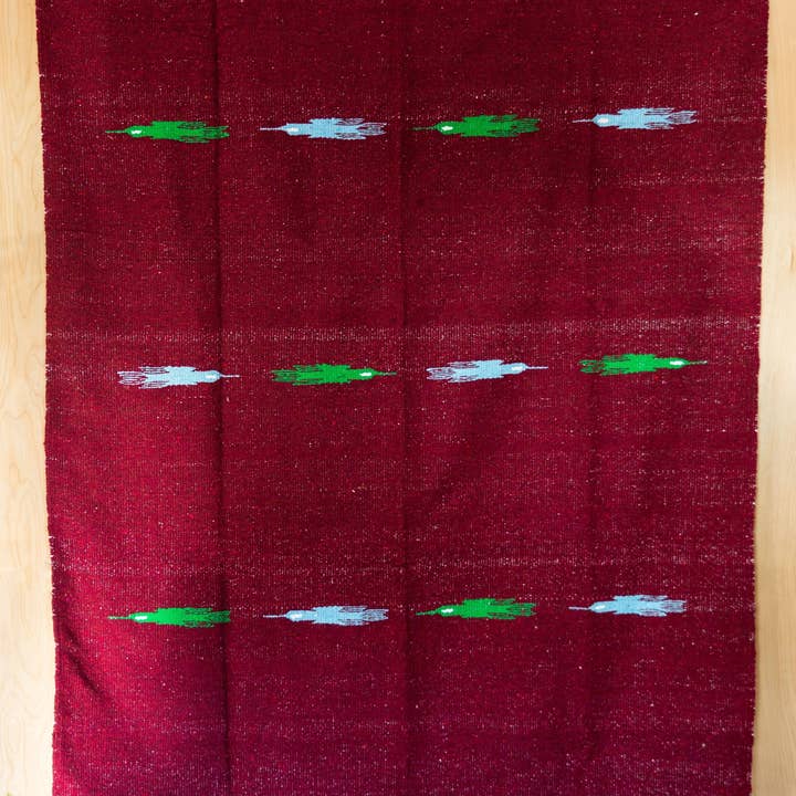 SIDREY - Vendita all'ingrosso Plaid - Coperte messicane Pajaro Design - Borgogna