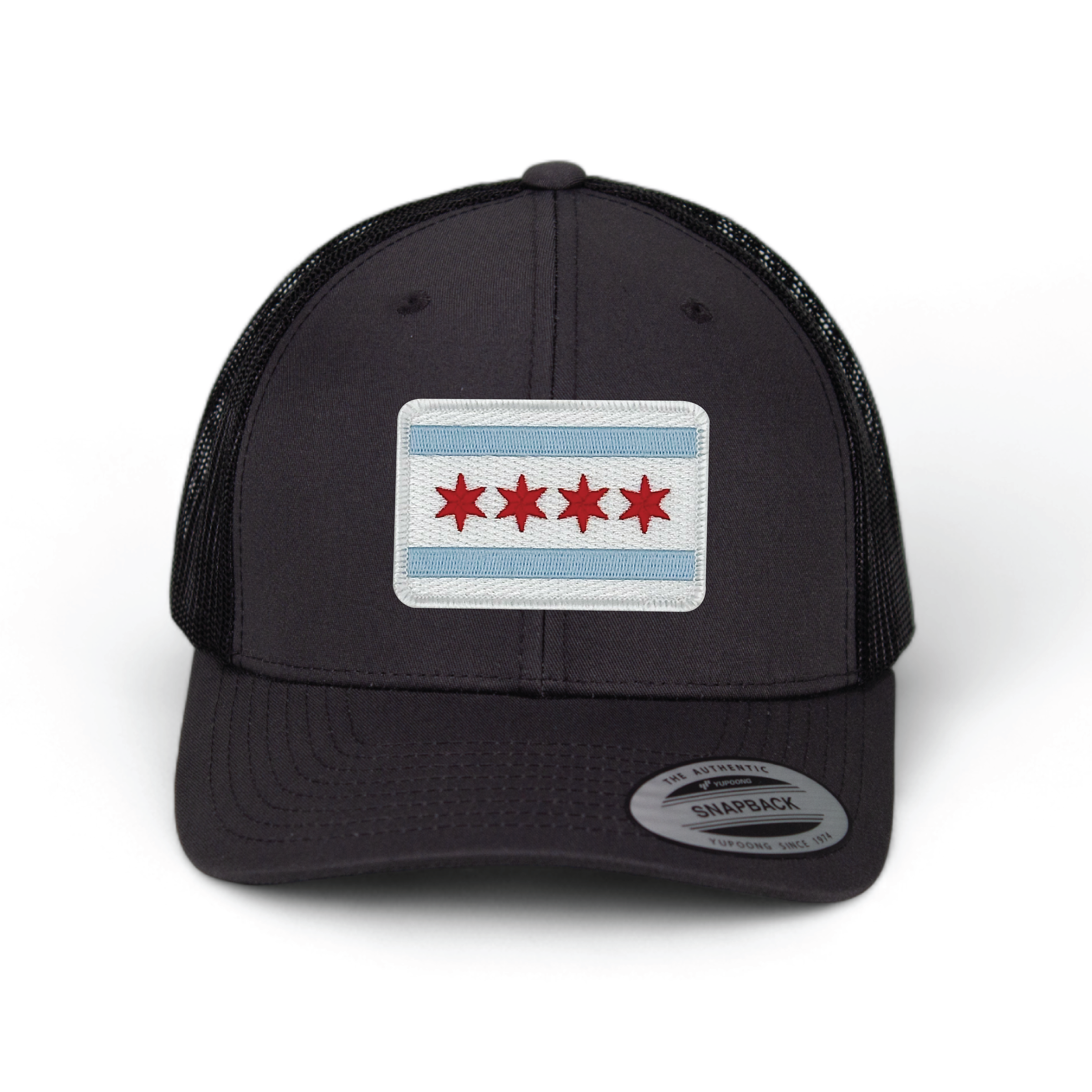 Cotton Mule - Wholesale Trucker Hat - Unisex - Chicago Flag Patch Trucker Hat15