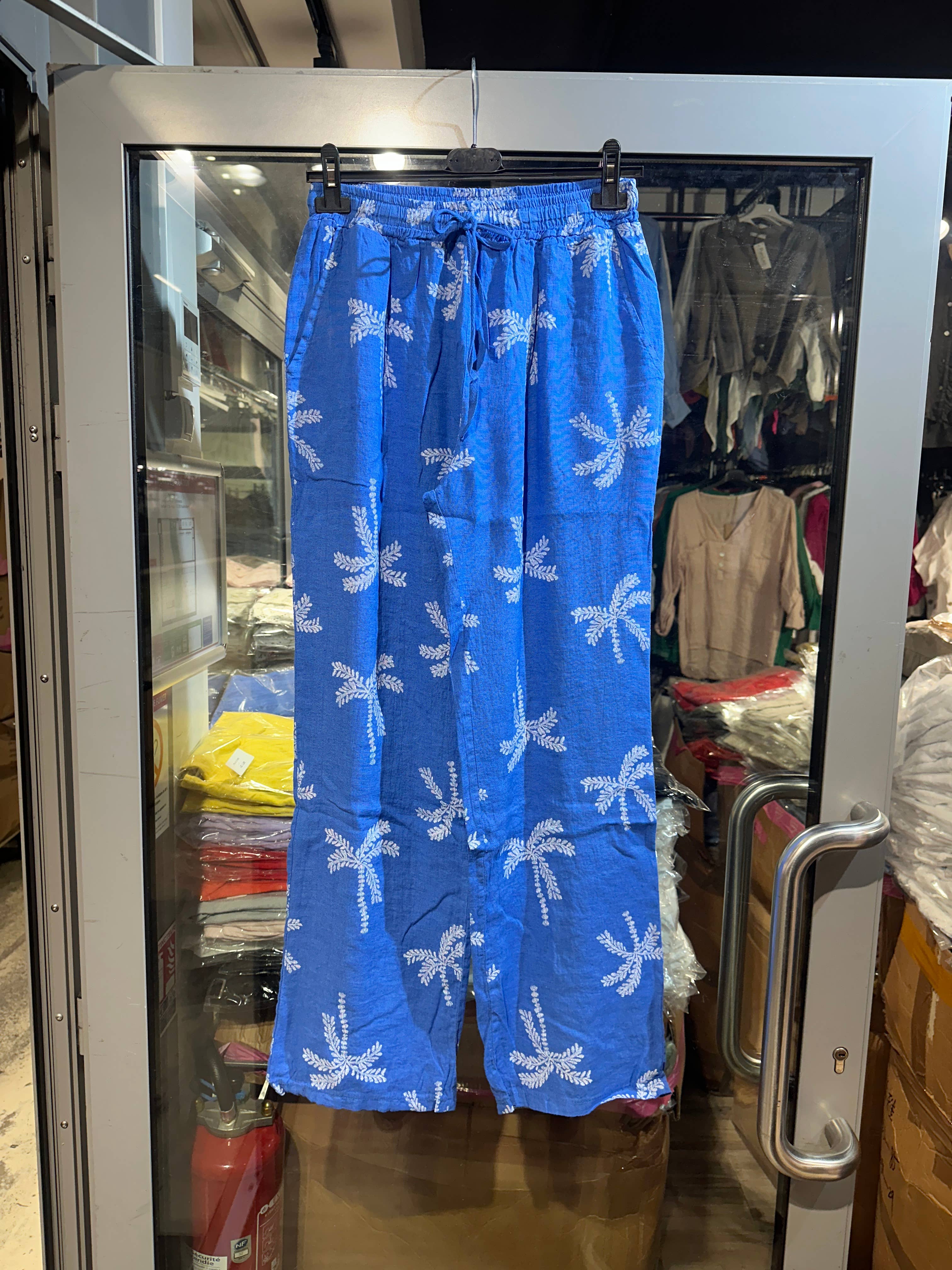 LÉA & LUC - Vente Pantalon – femme - Pantalons imprimé en 100% Lin REF.821817