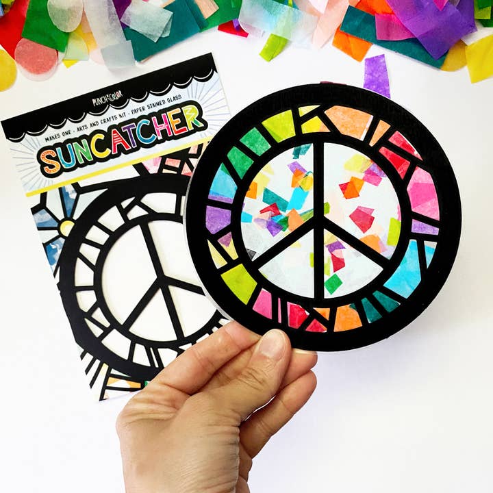 Peace Sign Suncatcher Kit for wholesale by Punch of Color