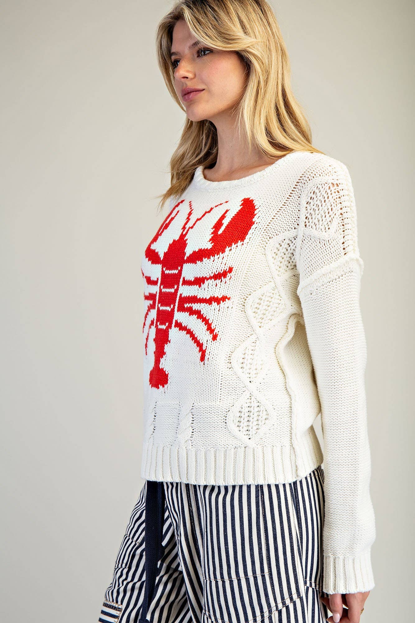 VAINILLA PL9733 - JERSEY DE PUNTO TRENZADO LANGOSTA de venta al por mayor en Faire7