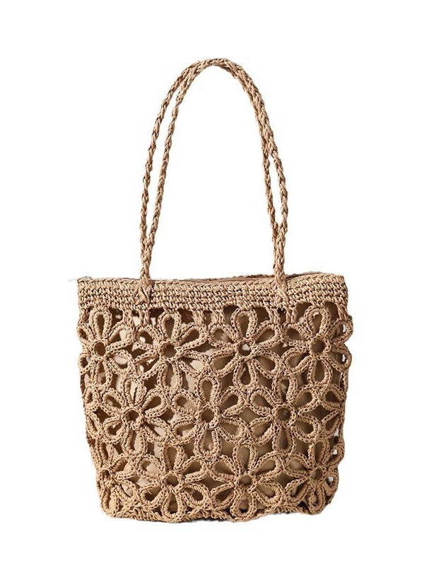 Borsa a Spalla a Colori Solidi con Fiori Intagliati DPB1718 per la vendita all'ingrosso da parte di Dipped Shop