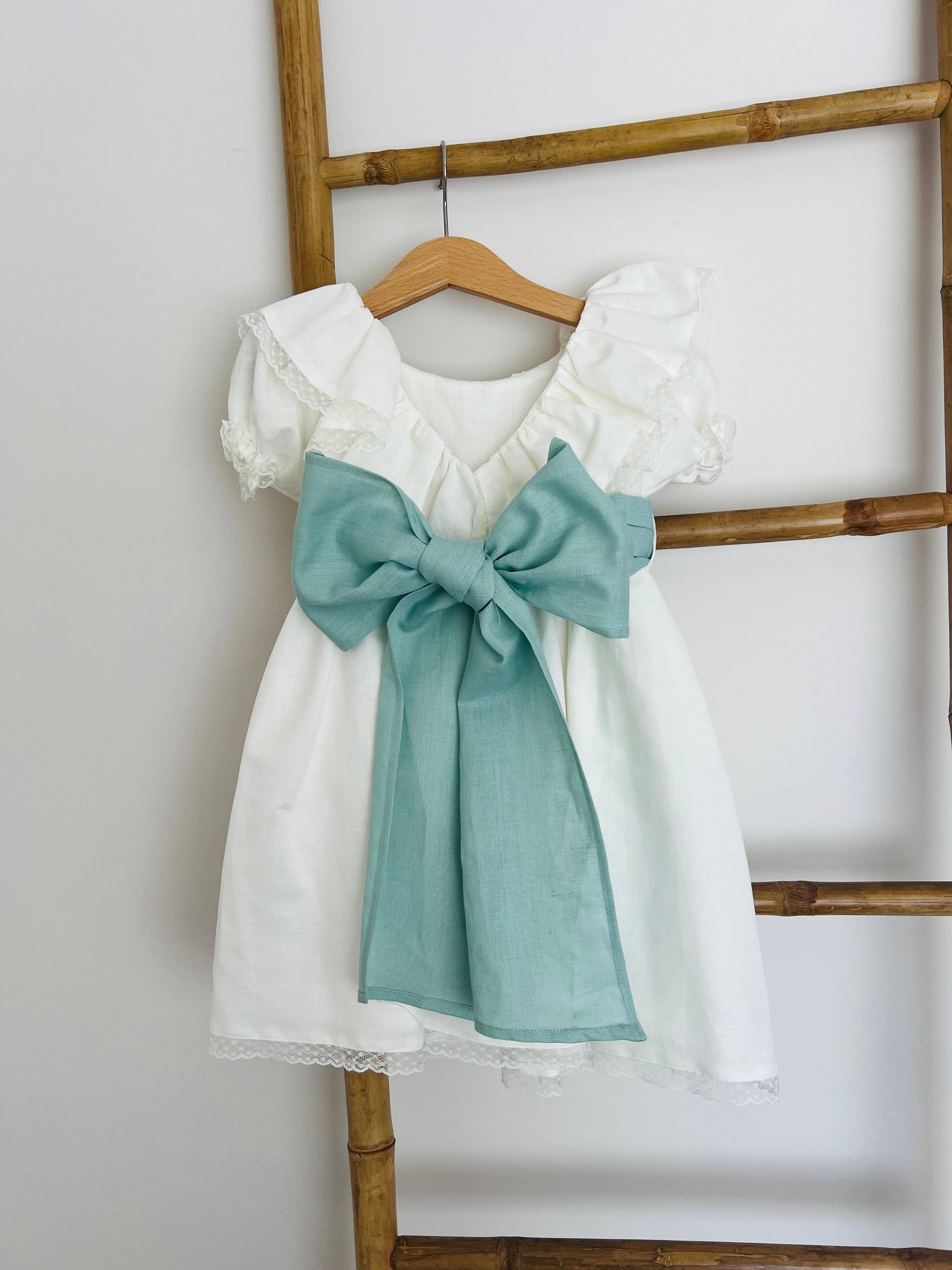 Baby Popit – wholesale Dress – Baby – Kika dress with lace and balloon sleeve3