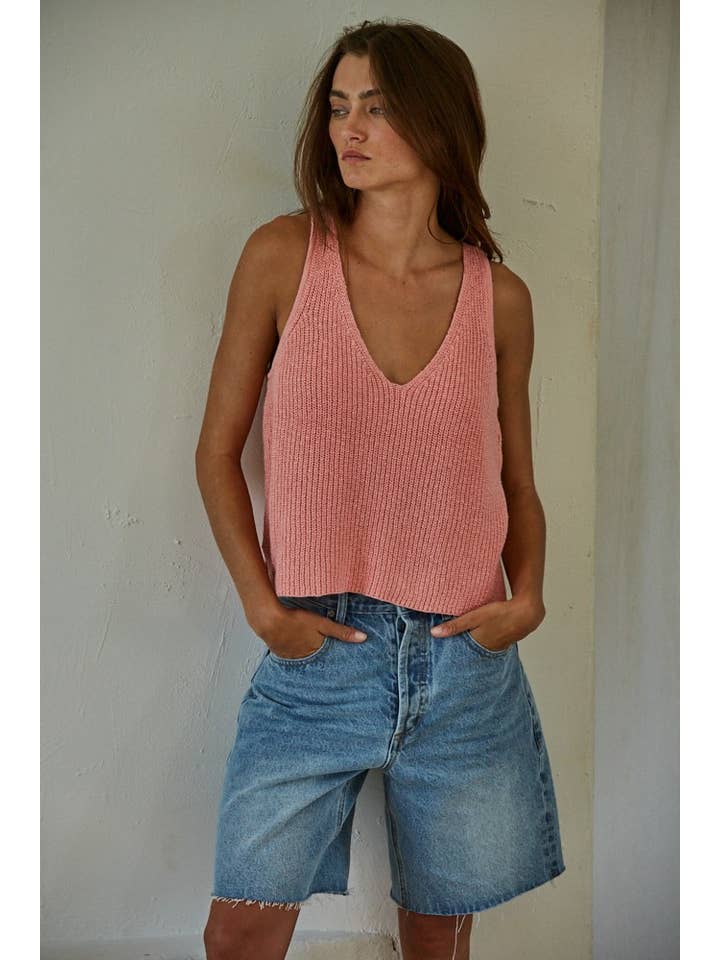 By Together - Wholesale Tank Top - Women's - W1925 | Knit Sweater Cotton V-Neck Sleeveless Tank Top11