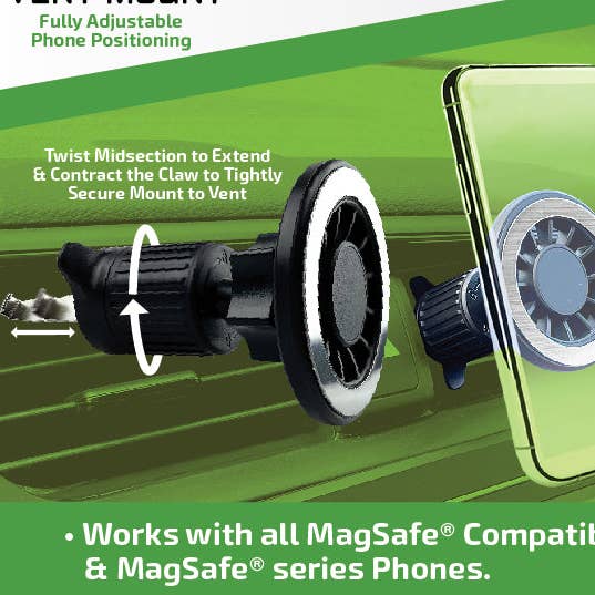 Gadget Gear MagSafeĀ® Magnetic Phone Vent Mount - 6/Display for wholesale by Novelty Brands