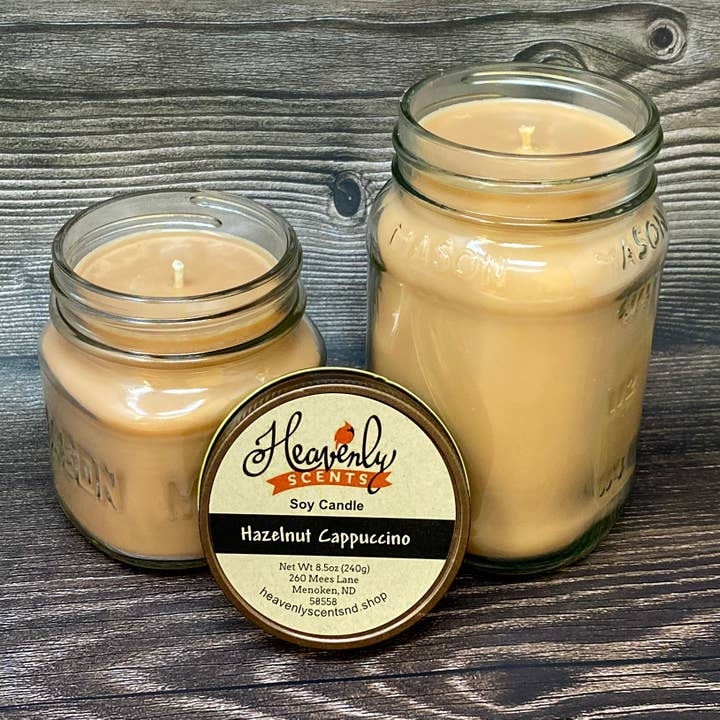 Bougie de soja Cappuccino Noisettes pour la vente par Heavenly Scents LLC