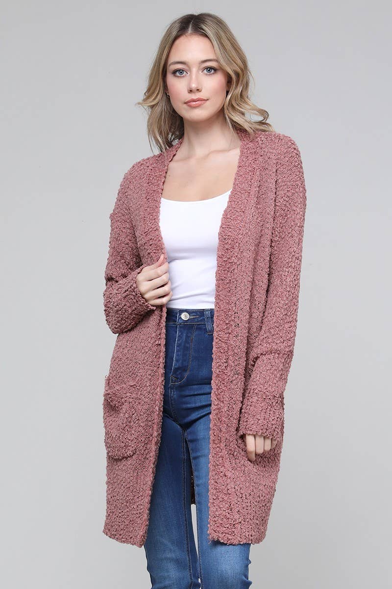Oceanus Apparel - Wholesale Cardigan - Dames - OUG80160 Met Solid Popcorn versierde vesttrui6