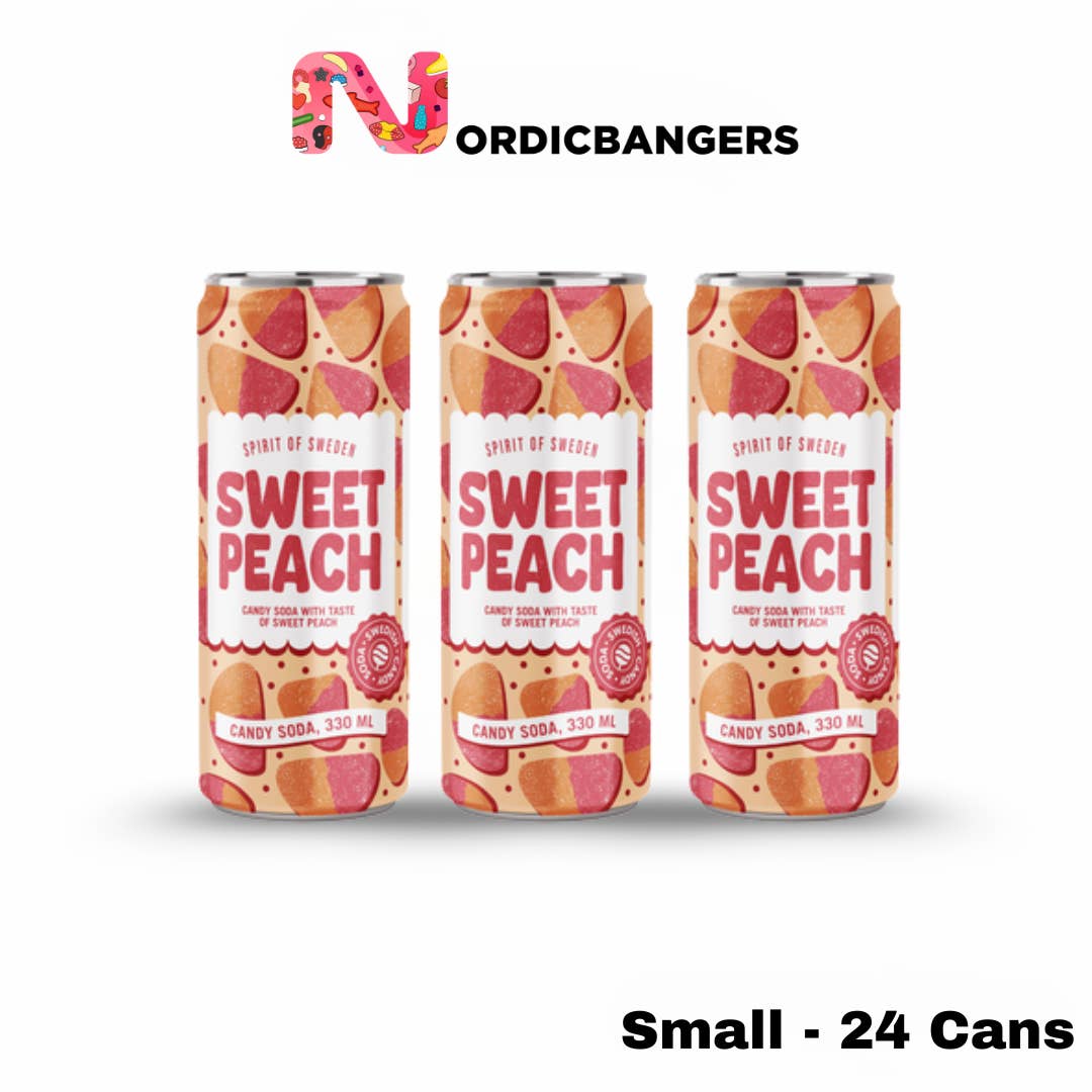 Nordicbangers - Swedish Candy Supply - Wholesale Soda/Carbonated Drink - Swedish Candy Soda - SWEET PEACH 10.14 fl oz