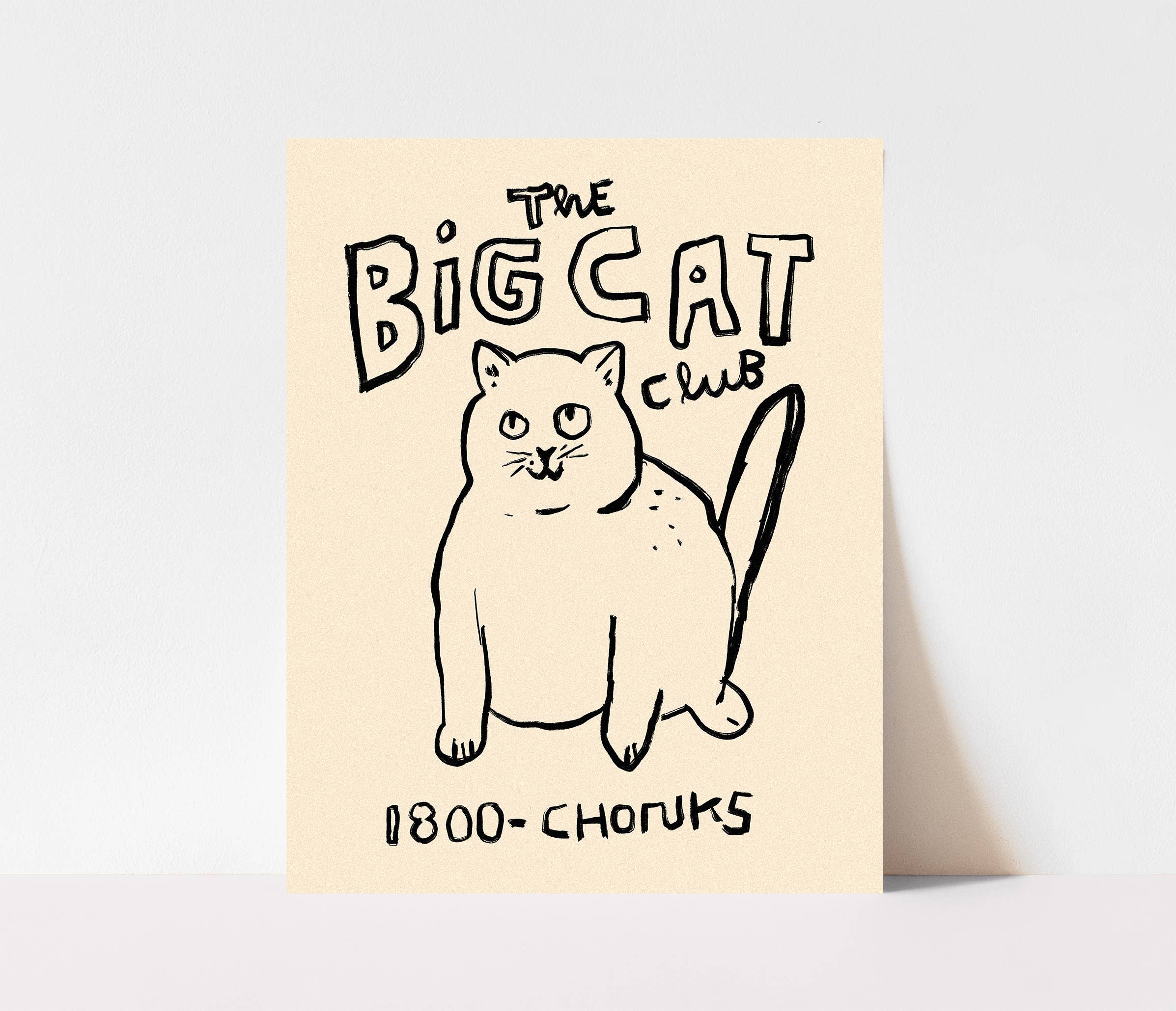 Kuku Studio - Wholesale Kunstprint - Big Cat Club Print - Chonk Cat Lovers kunstilustratie cadeau5