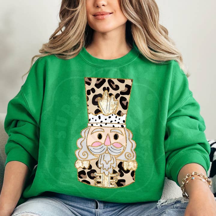 Texas Twisted Wholesale - Wholesale Graphic Sweatshirt - Women's - 🎄 Leopard Nutcracker Sweatshirt | Preppy Christmas Holiday 5