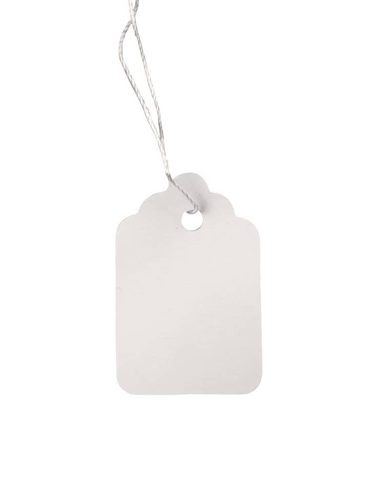 #5 Strung Merchandise Price Tags - White - Carton of 1,000 for wholesale by Store Supply Warehouse