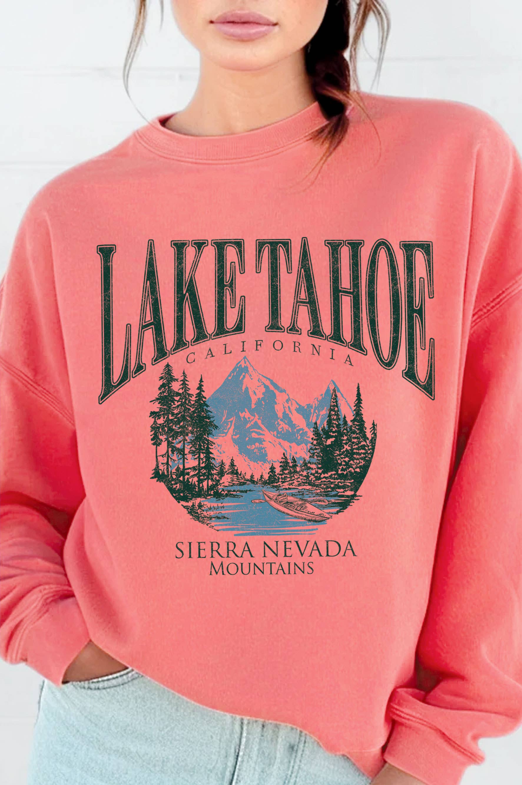 Rustee Clothing - Wholesale Graphic Sweatshirt - Women's - LAKE TAHOE CALIFORNIA GRAPHIC BRUSHED SWEATSHIRTS1
