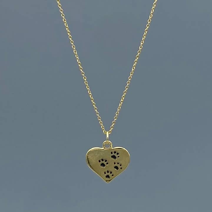 Collier en forme de cœur estampé patte pour la vente par Something Silver