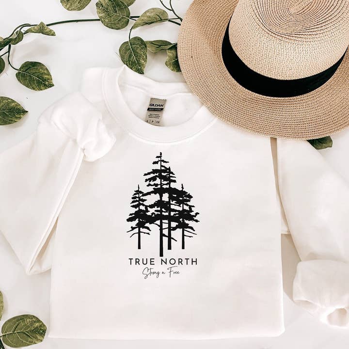 STRONG N FREE CDN - Wholesale Graphic sweatshirt – Women’s - Pine Tree Sweatshirt, Hiking Sweatshirt, Camping Sweatshirt0
