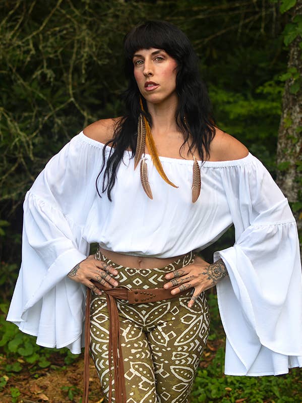 White Off The Shoulder Bell Sleeve Top for wholesale by Shop Sovi