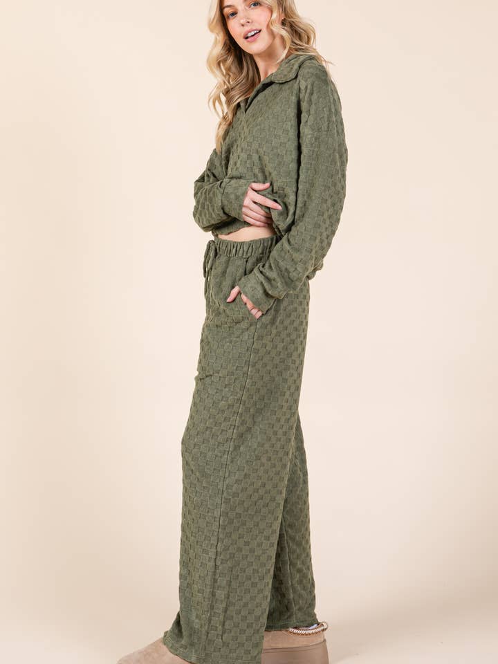 BOMBOM - Vente Pantalon – femme - PANTALON À CARREAUX DUVETEUX PA11052