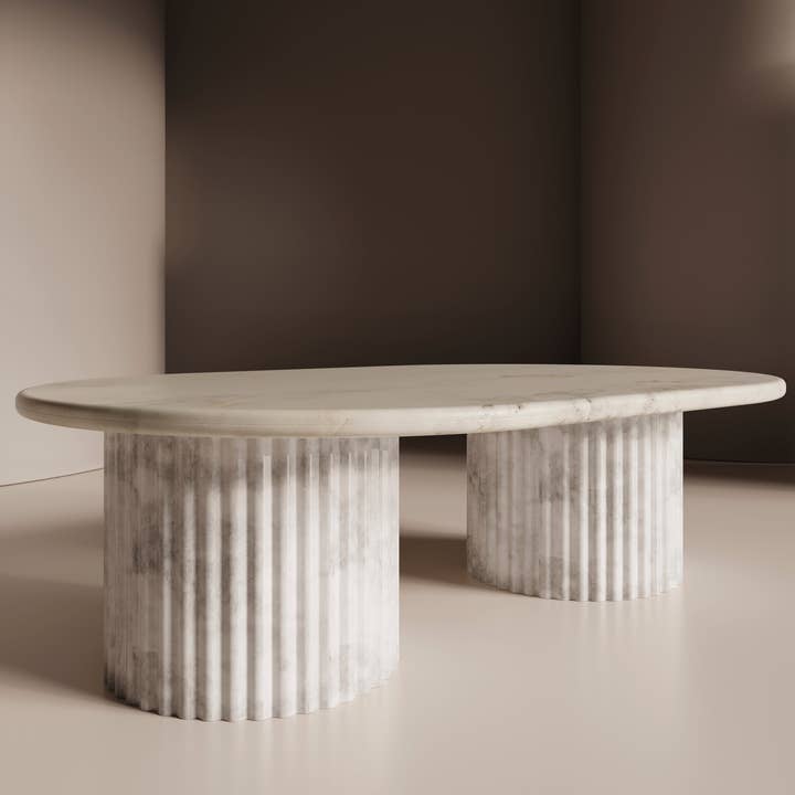 Belaré Home - Wholesale Coffee Table - Waverly White Marble Coffee Table - Italian Contemporary Design2