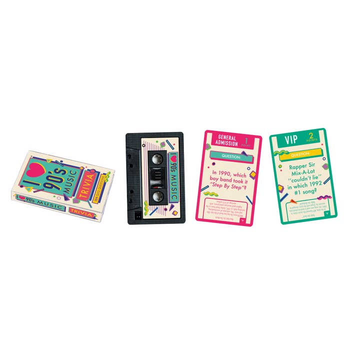 AQUARIUS, GAMAGO, ICUP, & ROCK SAWS by NMR Brands - Wholesale Card Game - I Love 90's Music Trivia Card Game