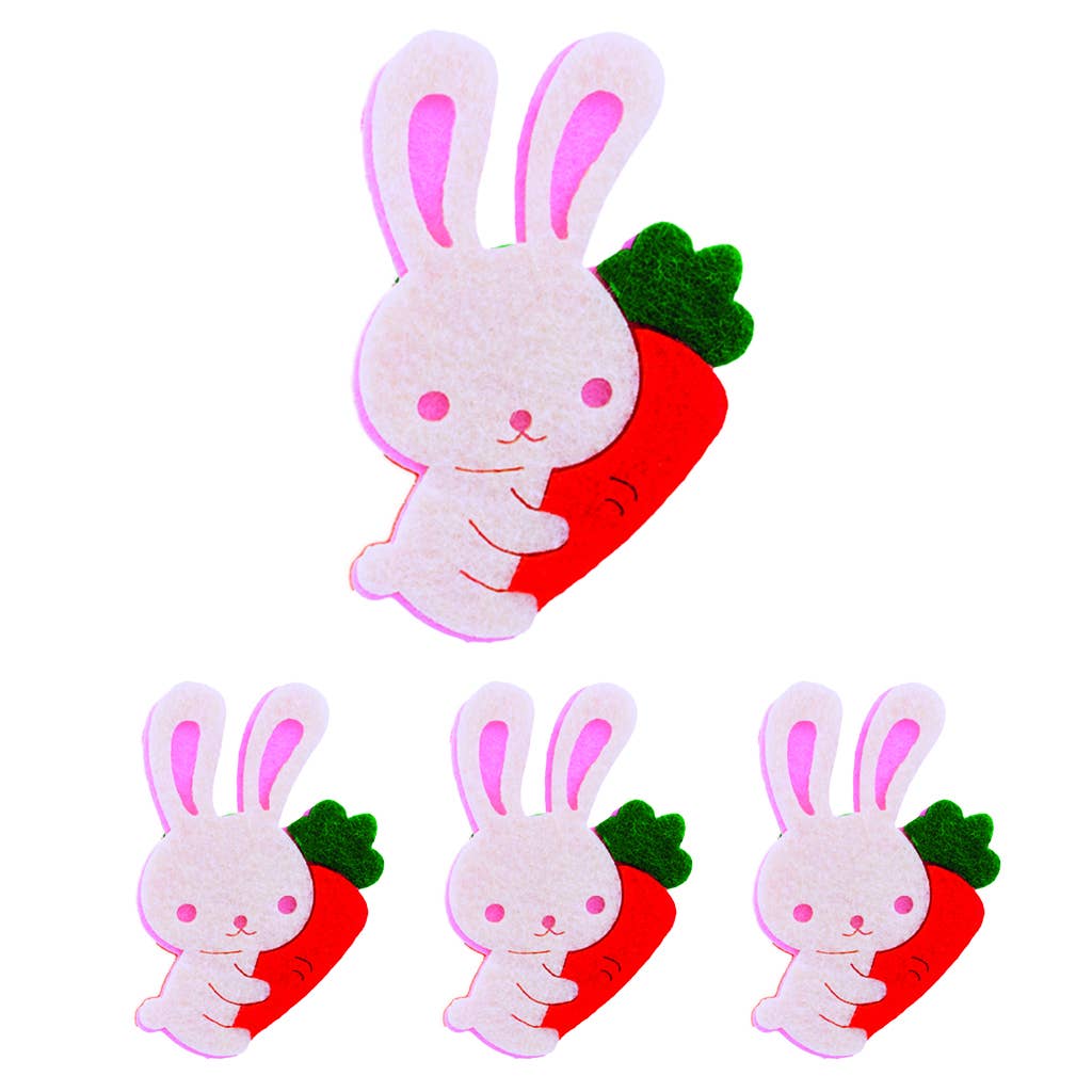 Angels Craft - Wholesale Craft Supplies - Felt Bunnies – 4ct, 3.15" x 2.05" (8 x 5.2cm)2