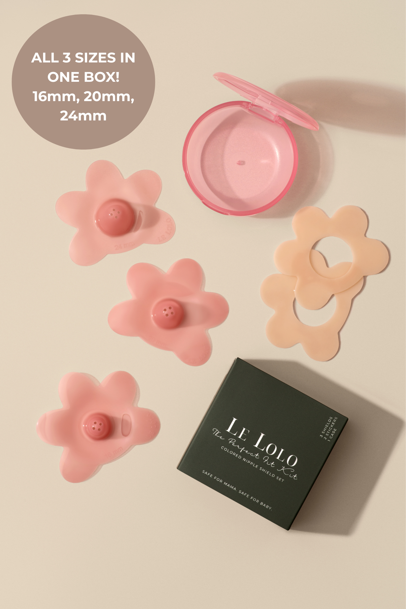 Le Lolo – Top de amamentação - Maternidade por atacado – Conjunto de Protetores de Mamilo, 3 tamanhos em 1 | Amamentação, Nova Mãe1