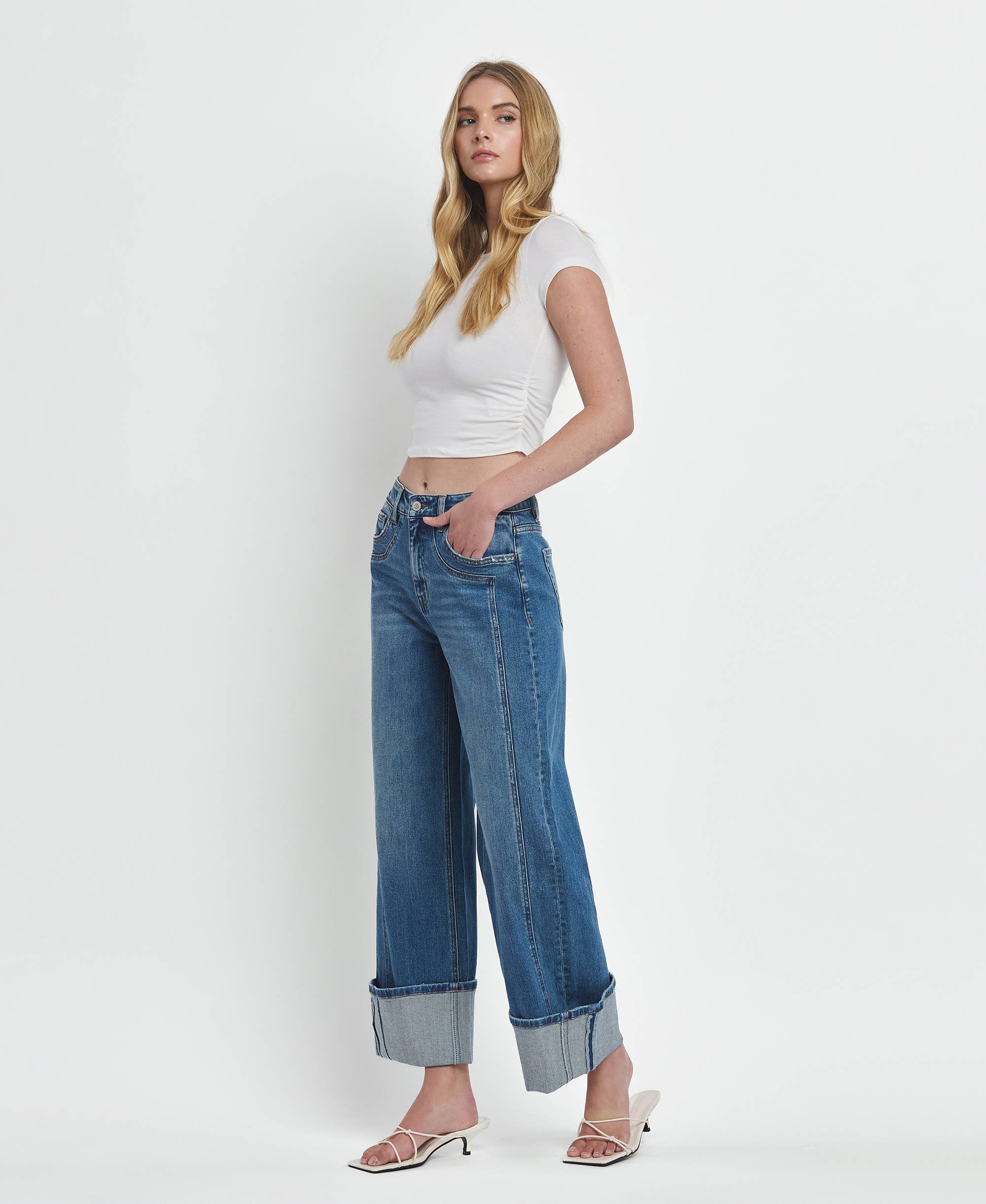 JOYSOME SUPER HÖGA MUDDAR MED BAGGY VIDA JEANS F5856 för wholesale på Faire12