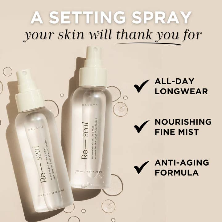 HALEYS Beauty - Vente Fixateur de maquillage en spray/poudre fixatrice - Spray Fixateur Anti-Bavure à Réappliquer1
