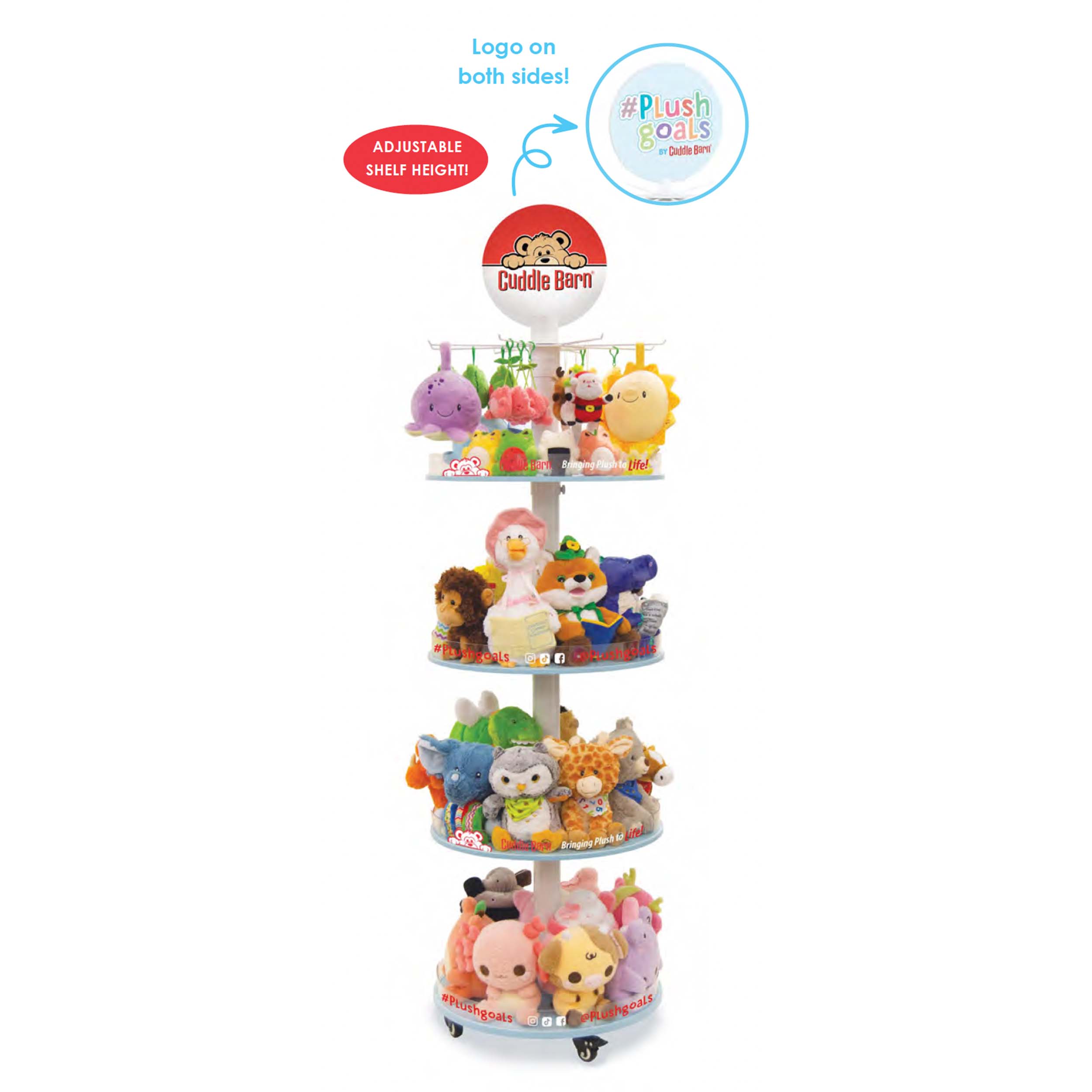Cuddle Barn, Inc. - Wholesale Retailer Display - Kids & Baby - Circular Plush Display (Adjustable Shelf Toy Display)1