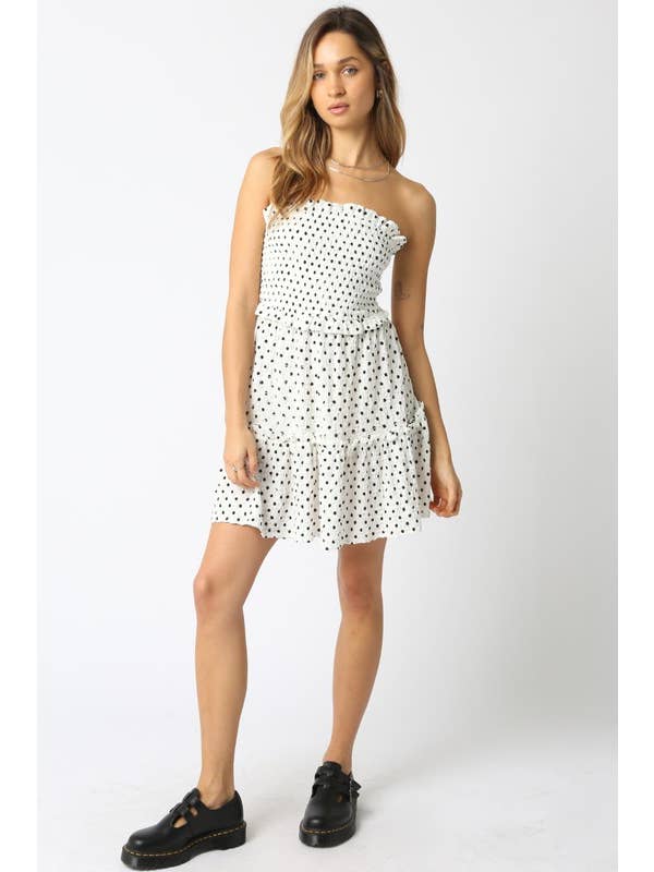 White Black Mackenzie Polka Dot Dress for wholesale on Faire3