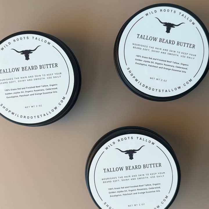 Bálsamo para Barba de Sebo + Hidratante Facial Diario para venta al por mayor de Wild Roots Tallow Co.