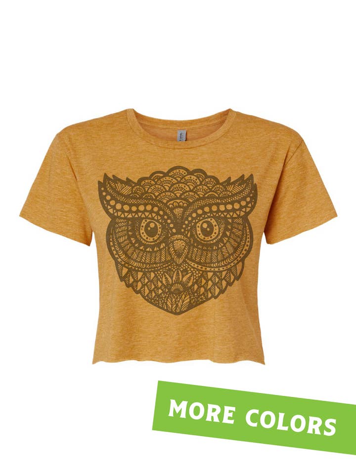 Gufo Zentangle · T-shirt corta · Tonale per la vendita all'ingrosso da parte di Fingers Duke