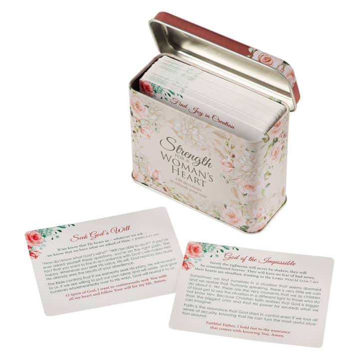 Christian Art Gifts - Wholesale Religious Card - Cards in Tin Strength for a Woman's Heart