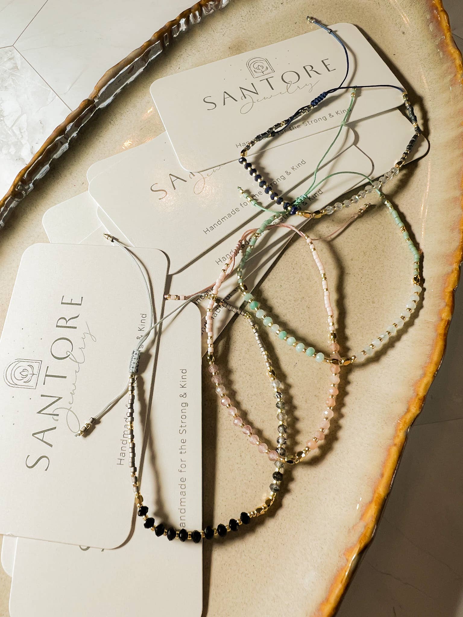 Santore Jewelry Company - Wholesale Beaded Bracelet - Lulu: Gemstone and Seed Bead Thread Bracelet - Adjustable12