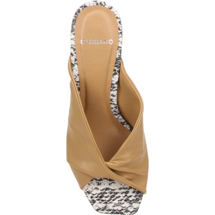 Carrano - Vendita all'ingrosso Scarpe con tacco basso - Donna - Carrano Sage - Sandalo aperto in pelle con tacco coperto7