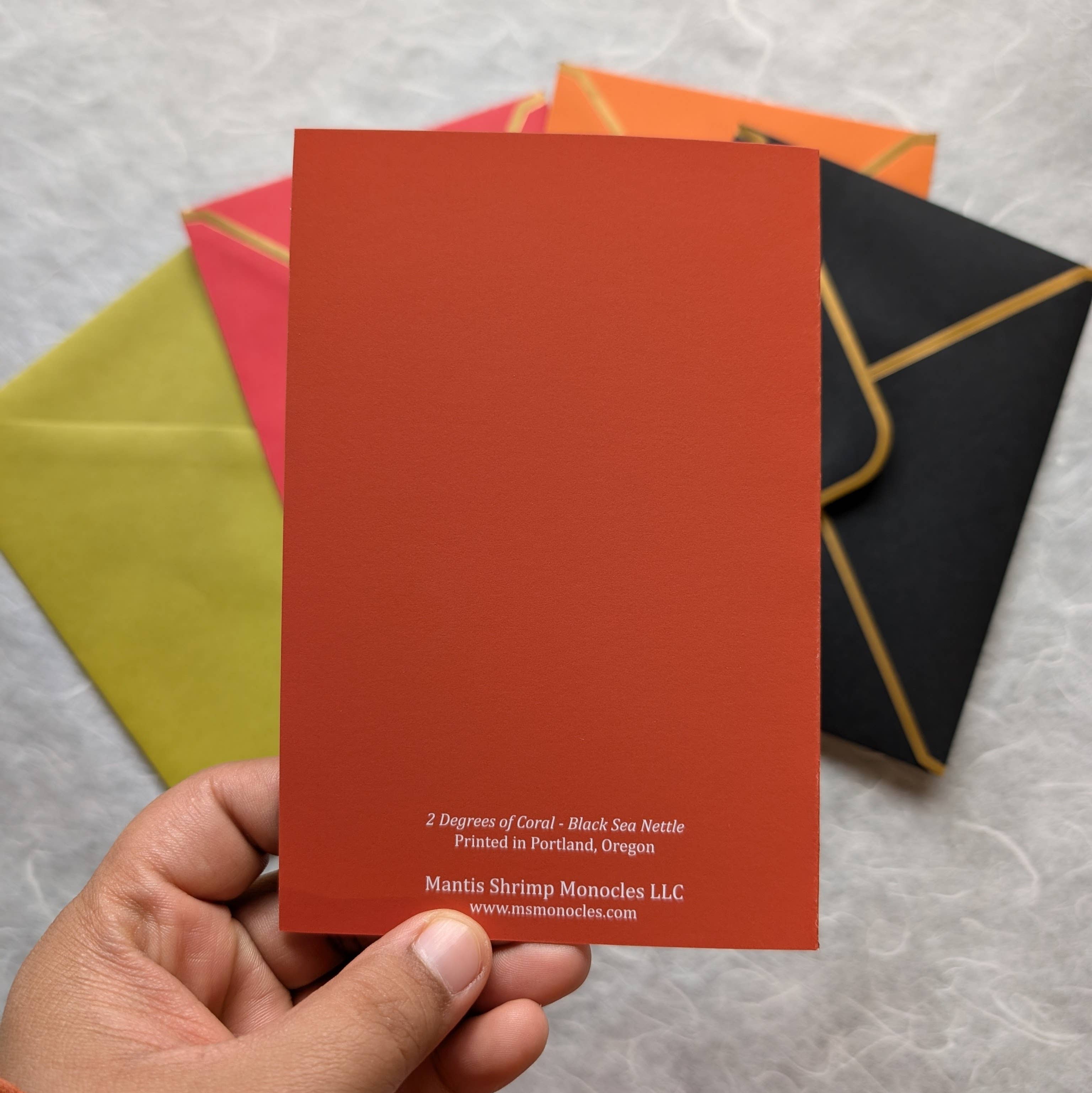 Mantis Shrimp Monocles - Wholesale Everyday Greeting Card - Black Sea Nettle Greeting Card3