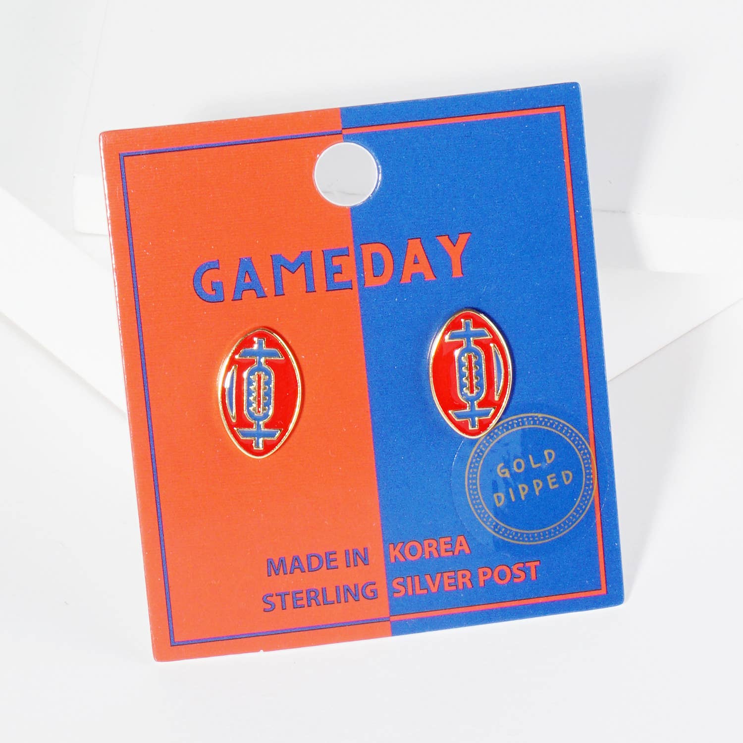Lou & Co - Wholesale Stud/Post Earrings - Enamel Football Stud Earrings7